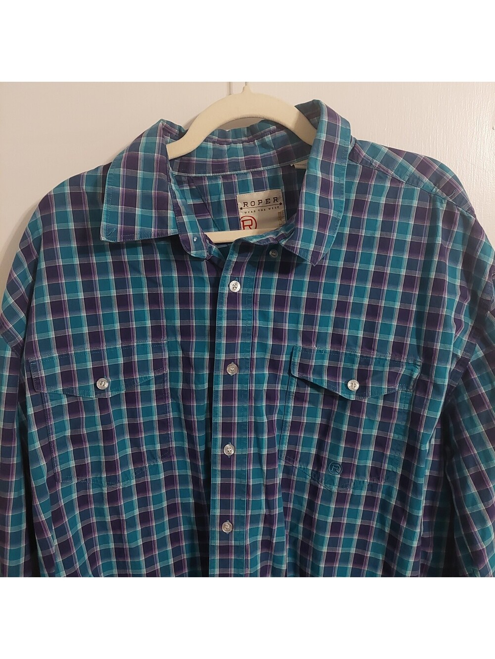 Roper Men's 2XL Plaid Button-Up Shirt